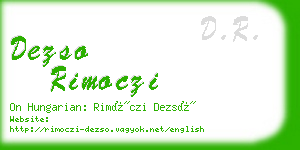 dezso rimoczi business card